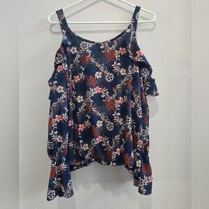 Cynthia Rowley cold shoulder, spaghetti strap blouse size XL